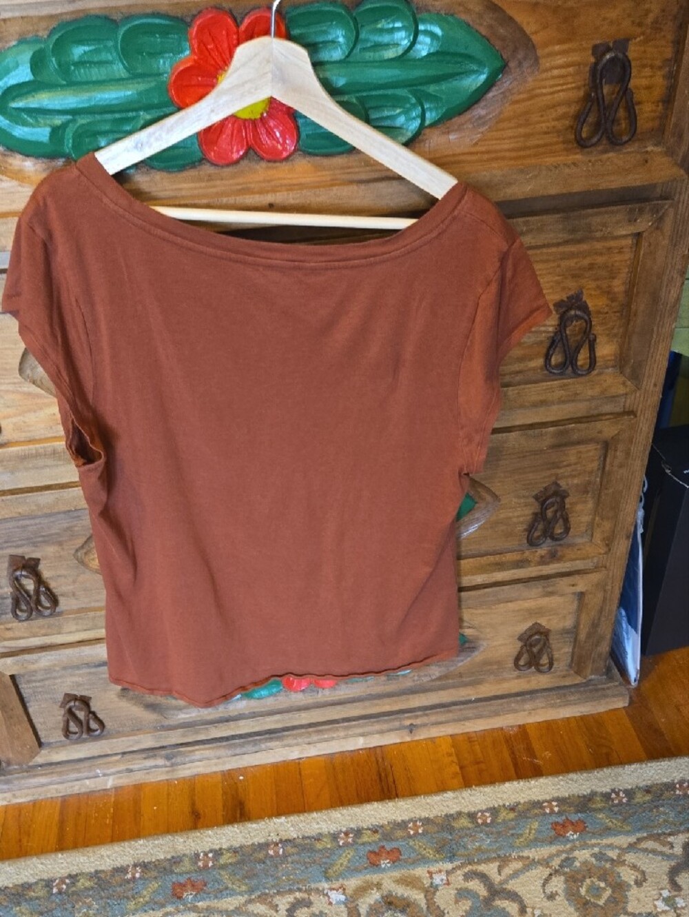 Toad&Co Rust Knot-Front Crop Top - Picture 3 of 7